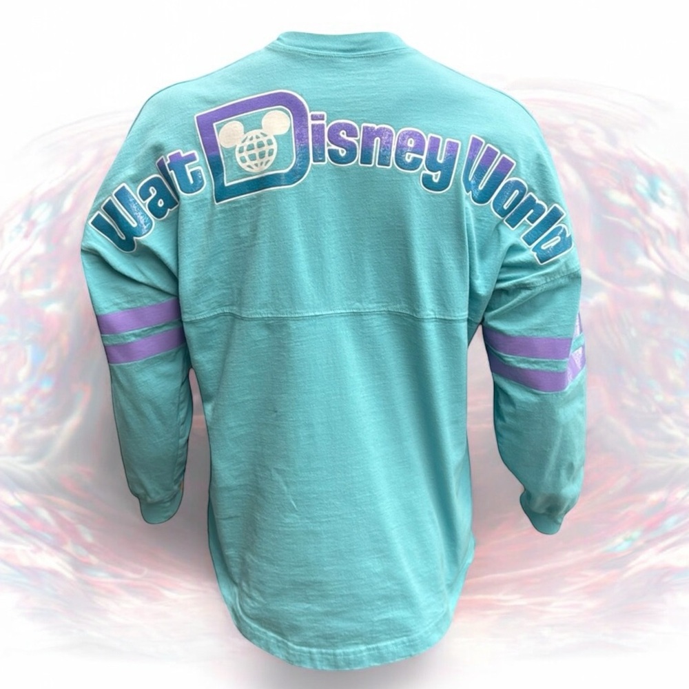 Walt Disney World Aqua Blue-Green and Purple Spirit Jersey Adult Size Small EUC